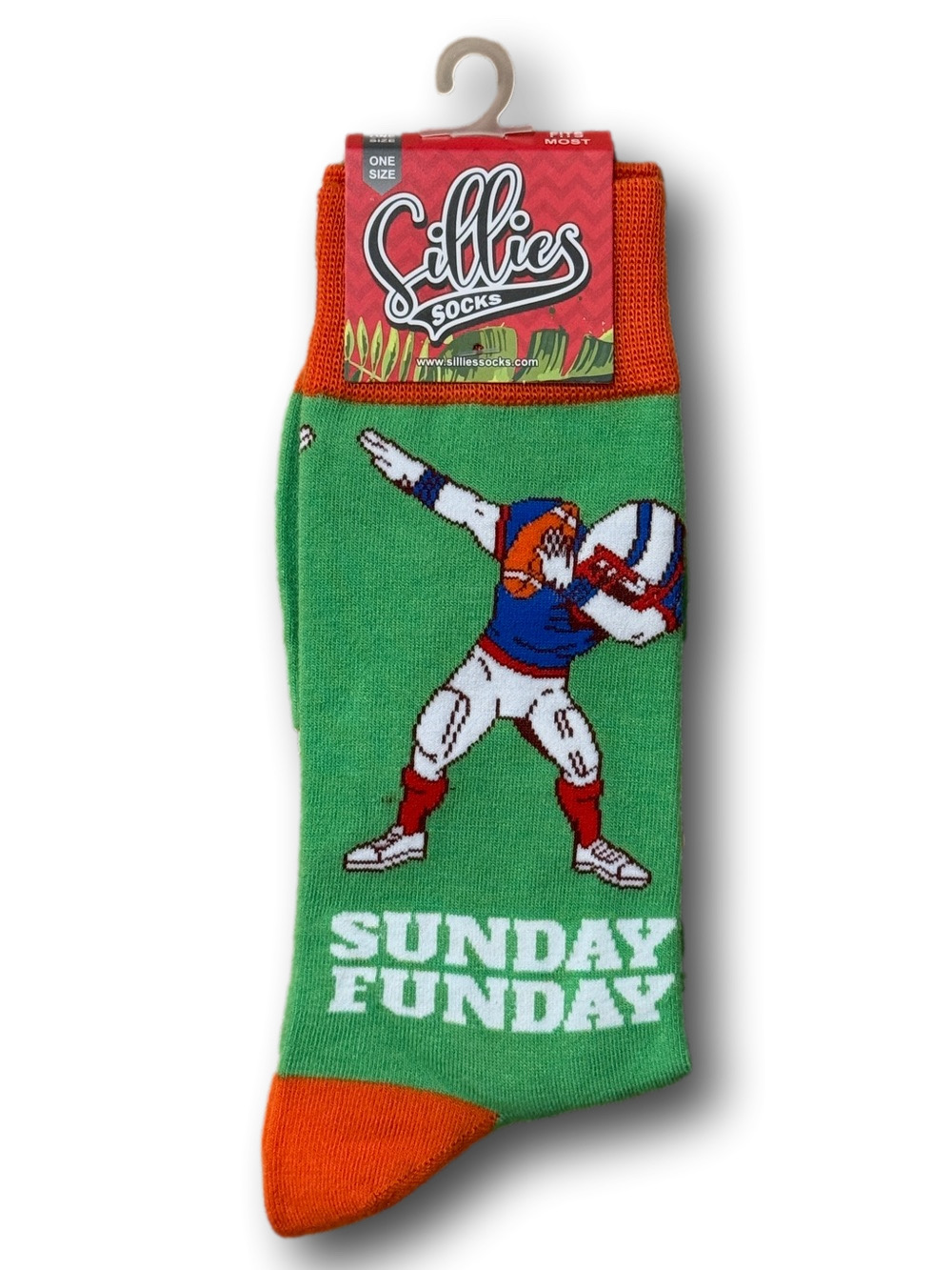 3/$18 Football Player "Sunday Funday" Funny Novelty Crew Socks - NWT
